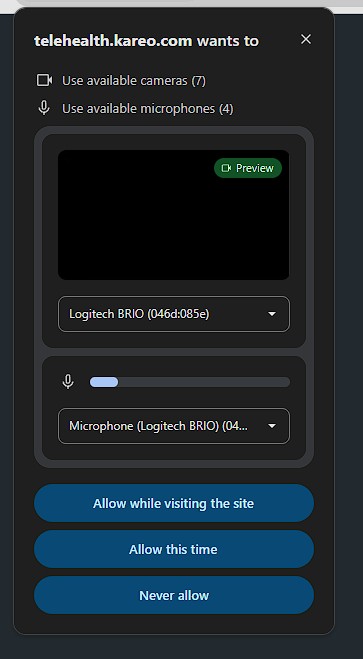 A picture of chrome's popup permission request screen